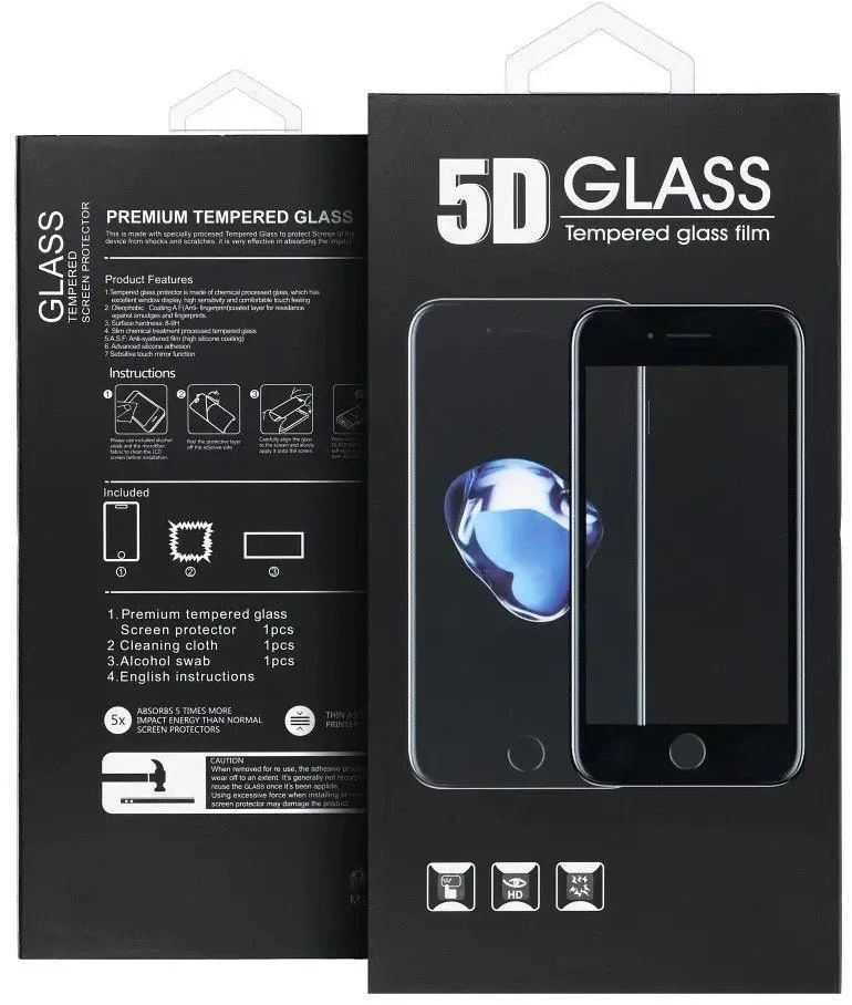 OEM 5D visiškai klijuojamas grūdintas stiklas - iPhone 12 / 12 Pro (privatumo apsauga) juodas