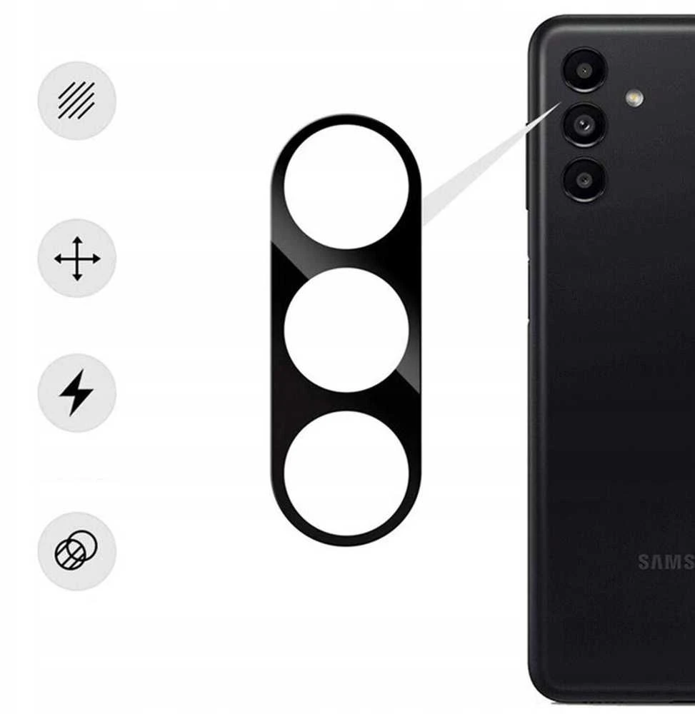 Oem 5D Full Glue apsauginis stiklas kamerai - skirtas Samsung Galaxy A16 4G / A16 5G / M16 5G Juodas