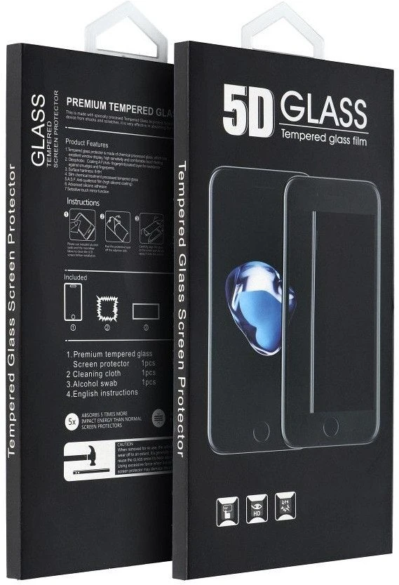 OEM 5D visiškai klijuojamas grūdintas stiklas - iPhone 13 Pro Max (MATINIS) juodas