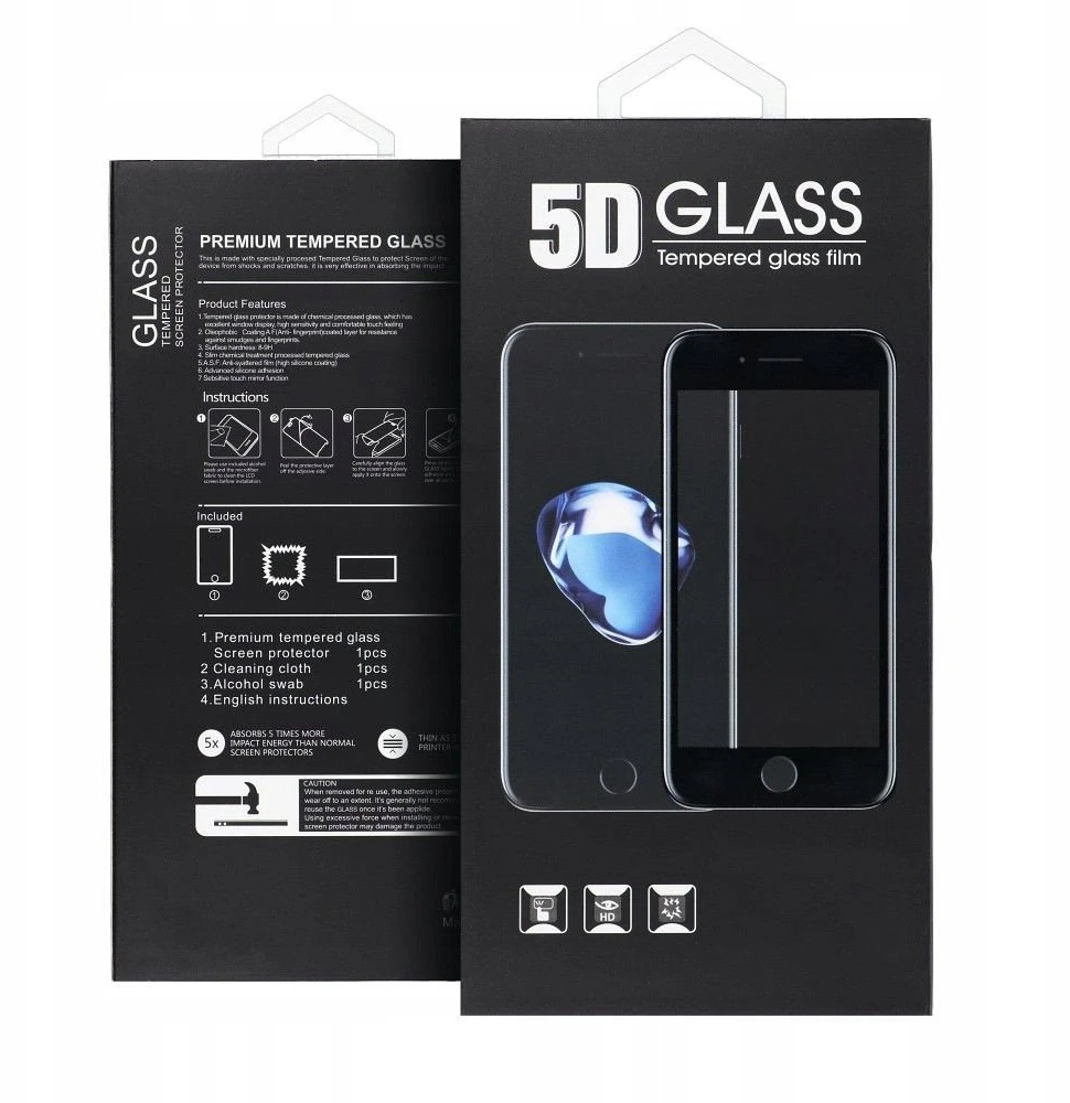 OEM 5D visiškai klijuojamas grūdintas stiklas - iPhone 14 Pro Max juodas