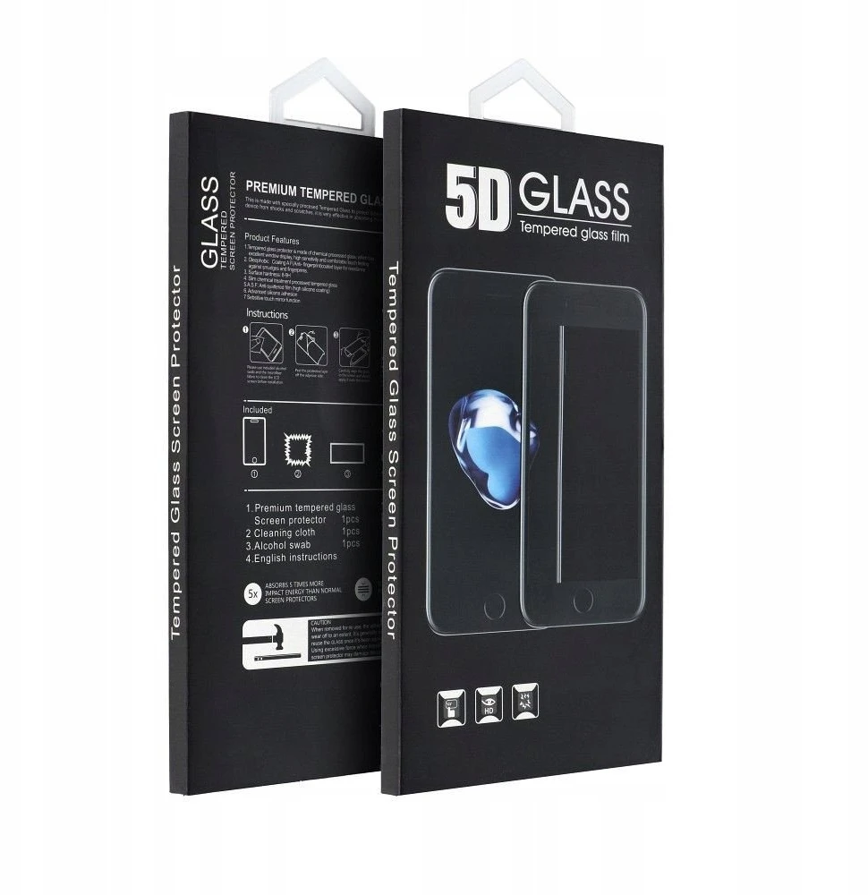 OEM 5D visiškai klijuojamas grūdintas stiklas - iPhone 14 Pro Max juodas