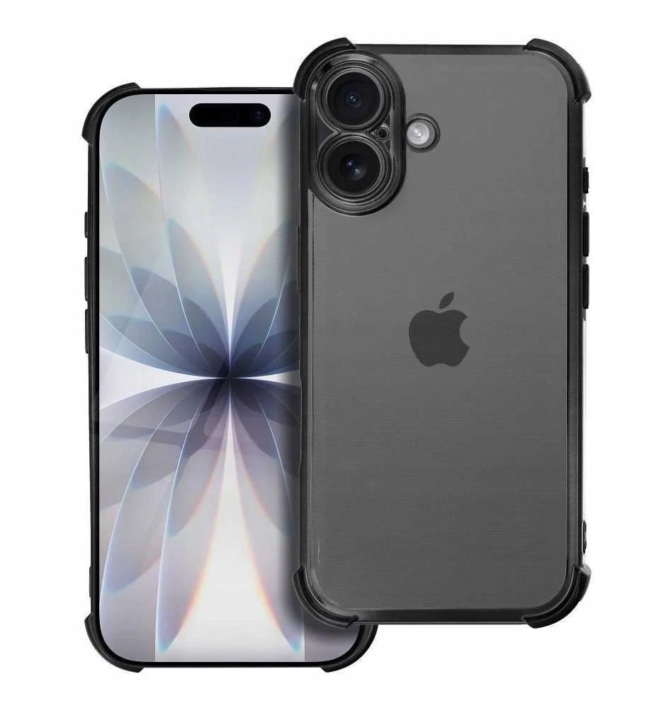OEM dėklas, skirtas iPhone 17, atsparus smūgiams, juodas