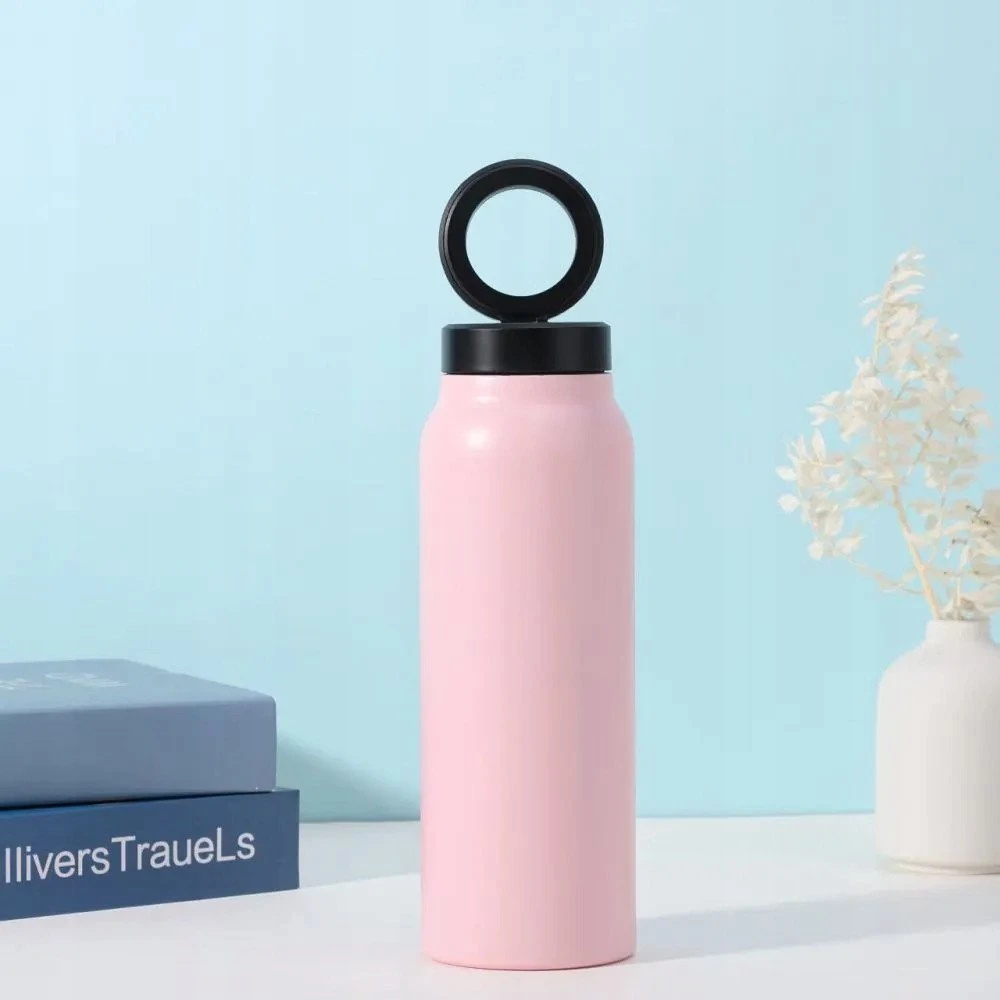 Gertuvė Oem Buteliukas / bidon na wodę metal su laikikliu kompatybilnym su Magsafe 750ml rožinė