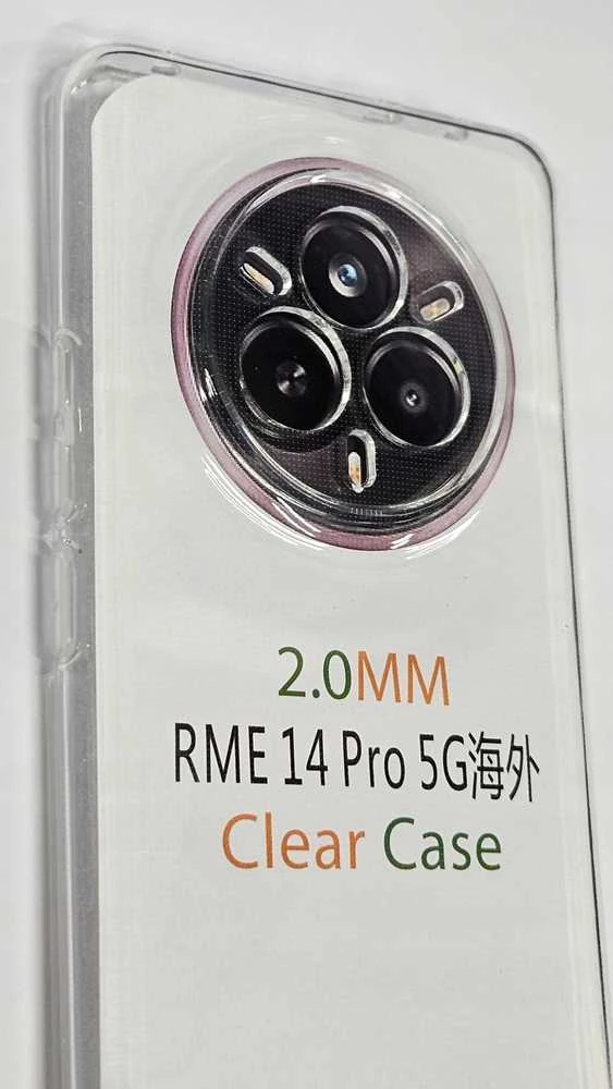 Realme 14 PRO skaidrus 2 mm dėklas (apsauga nuo kameros), skaidrus