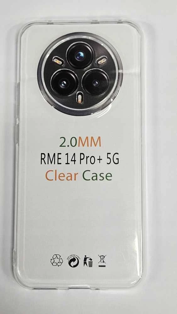 Realme 14 PRO skaidrus 2 mm dėklas (apsauga nuo kameros), skaidrus