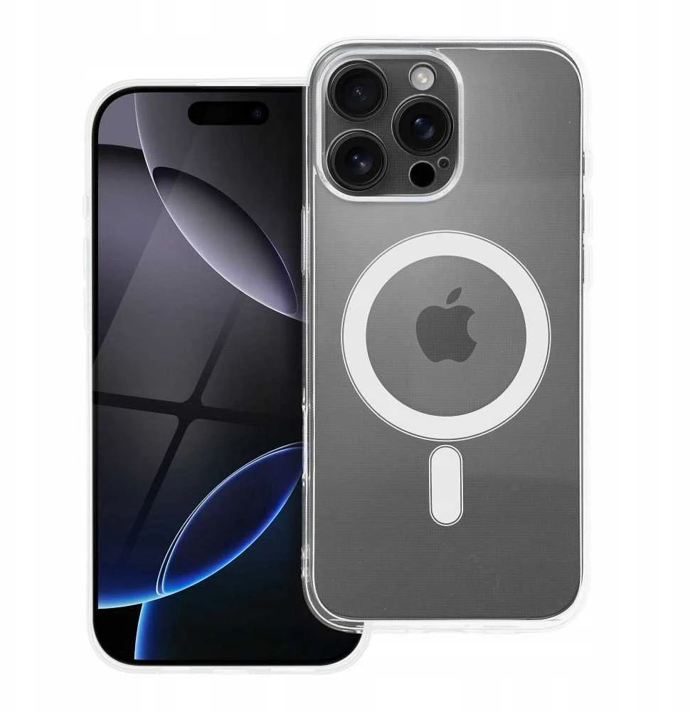 Oem Originalus „iPhone 15 PRO“ skaidrus dėklas, 2 mm „Mag“ dangtelis, suderinamas su „MagSafe“ (fotoaparato apsauga), permatomas.