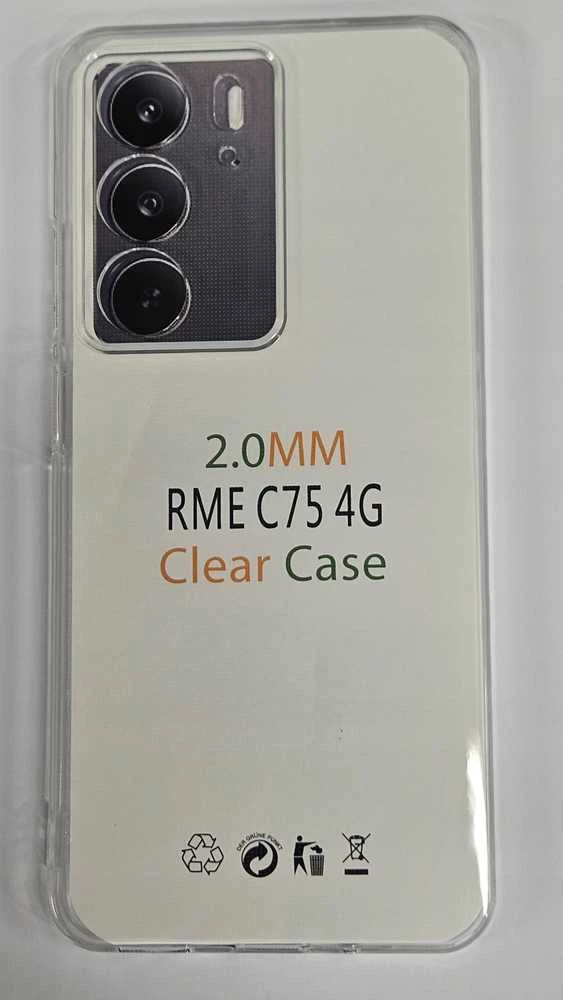 Realme C75 skaidrus 2 mm dėklas (apsauga nuo kameros), skaidrus