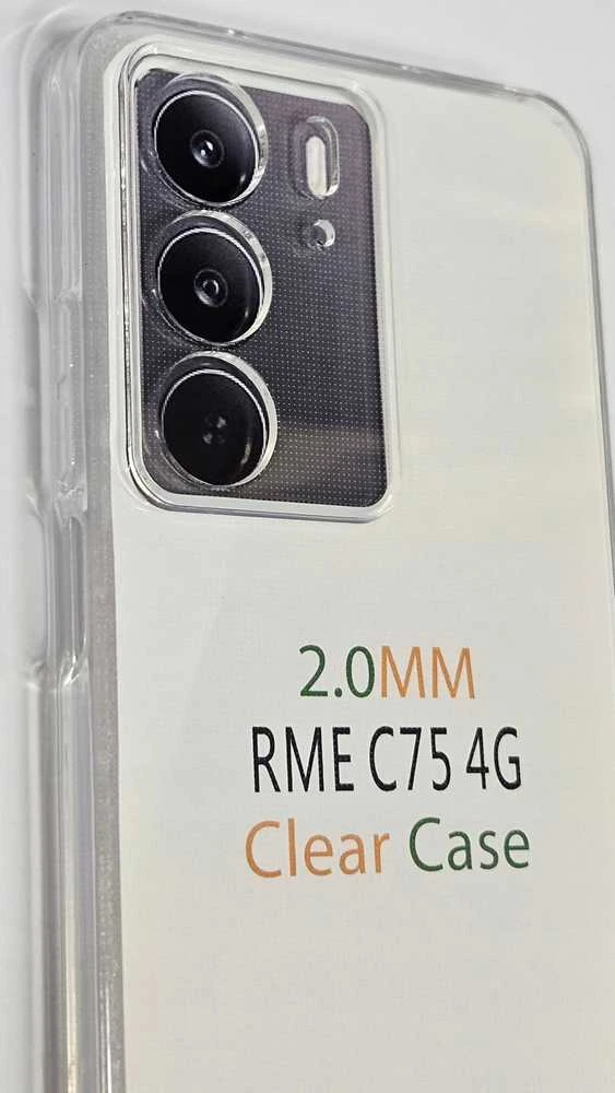 Realme C75 skaidrus 2 mm dėklas (apsauga nuo kameros), skaidrus
