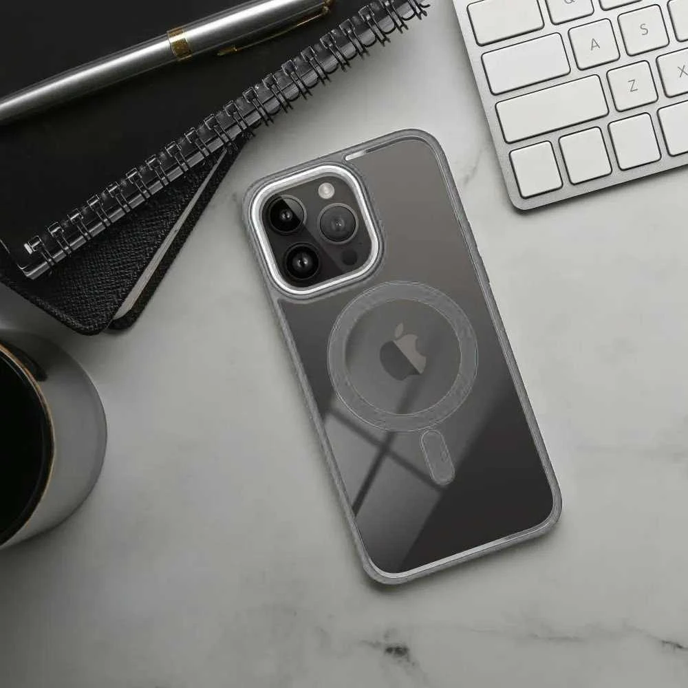 Oem Originalus „iPhone 16 PRO MAX“ dėklas „Color Edge Mag Cover“, suderinamas su „MagSafe“, titano-pilka spalvos