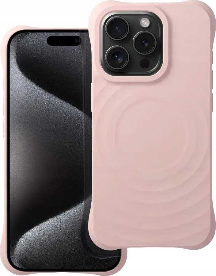 Oem dėklas, skirtas iPhone 15 PRO, silikoninis Zephyr Mag dėklas, suderinamas su MagSafe, rožinis