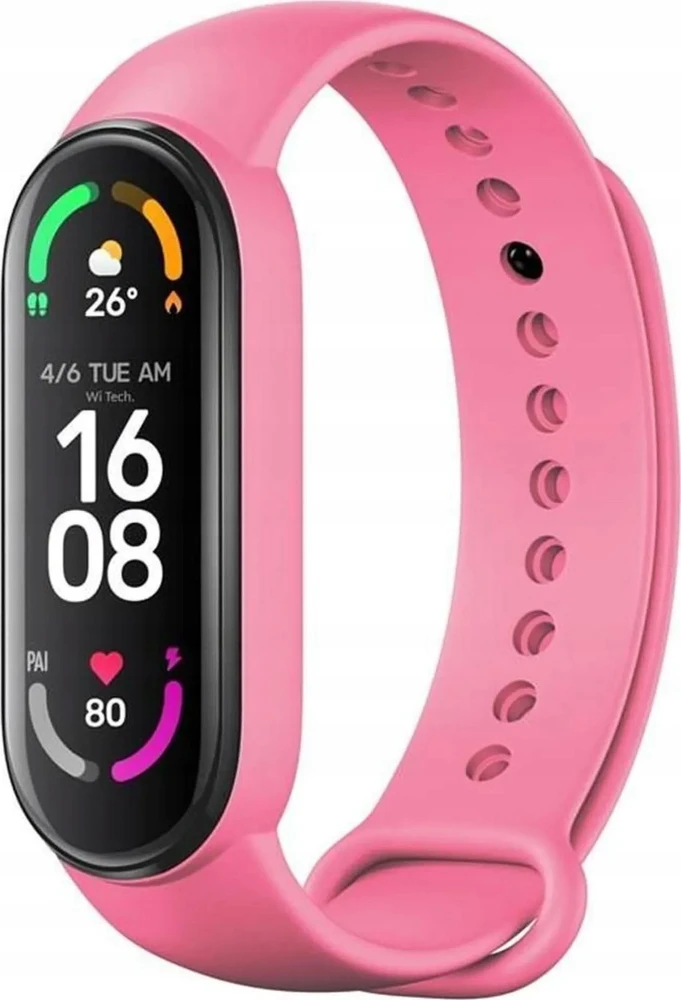 Oem Silicone apyrankė for XIAOMI Mi Band 5 / 6 / 7 pink (37)