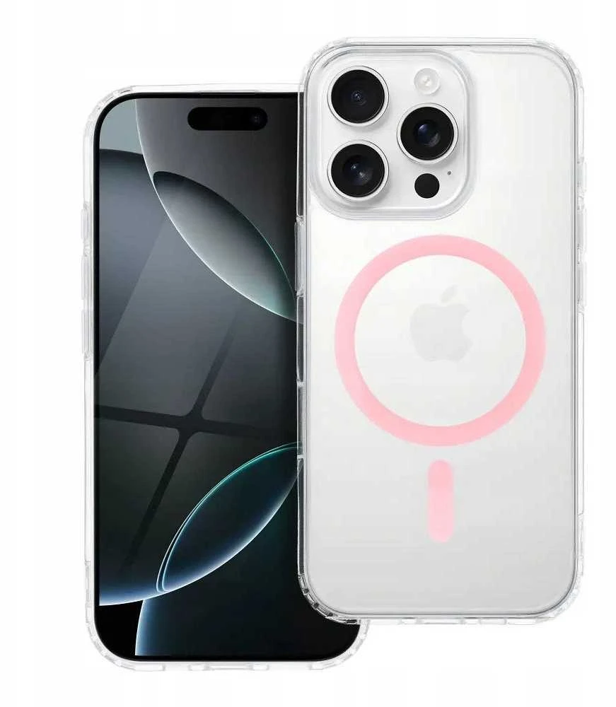 Oem Drop Glue Colorful Ring Mag dėklas suderinamas su MagSafe skirtas Samsung Galaxy A16 rožinės spalvos