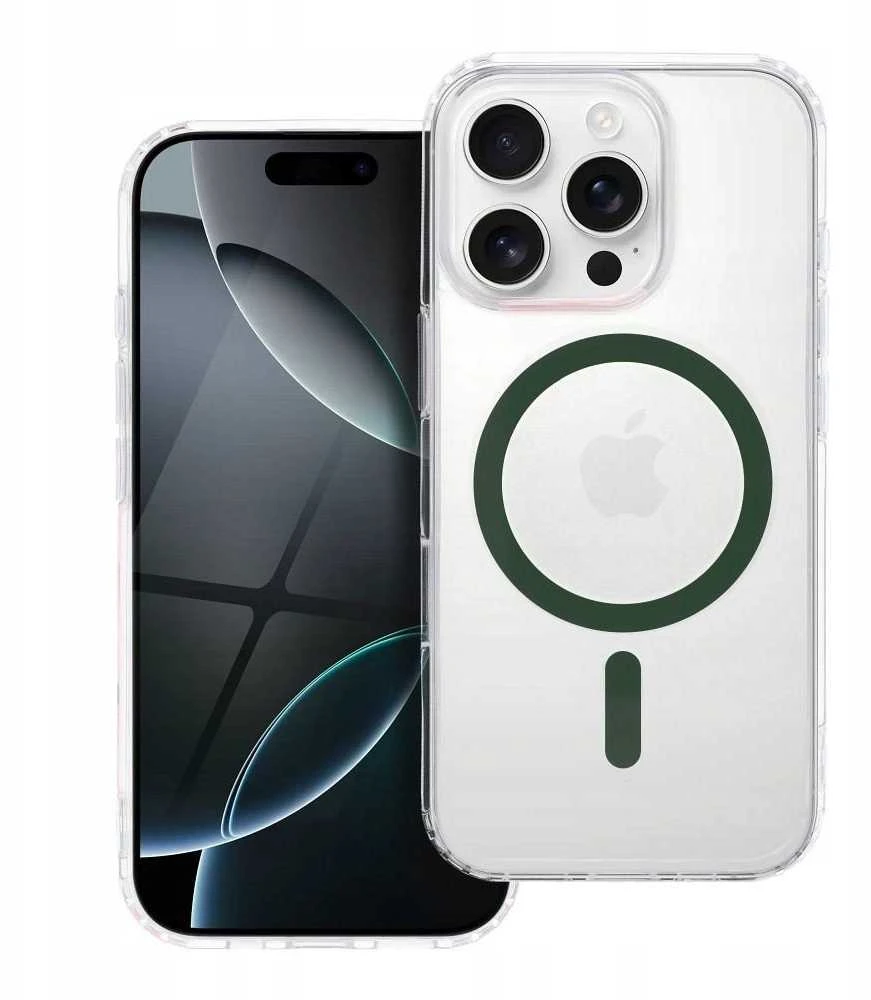 Oem Drop Glue Colorful Ring Mag dėklas suderinamas su MagSafe skirtas Samsung Galaxy A16 žalios spalvos