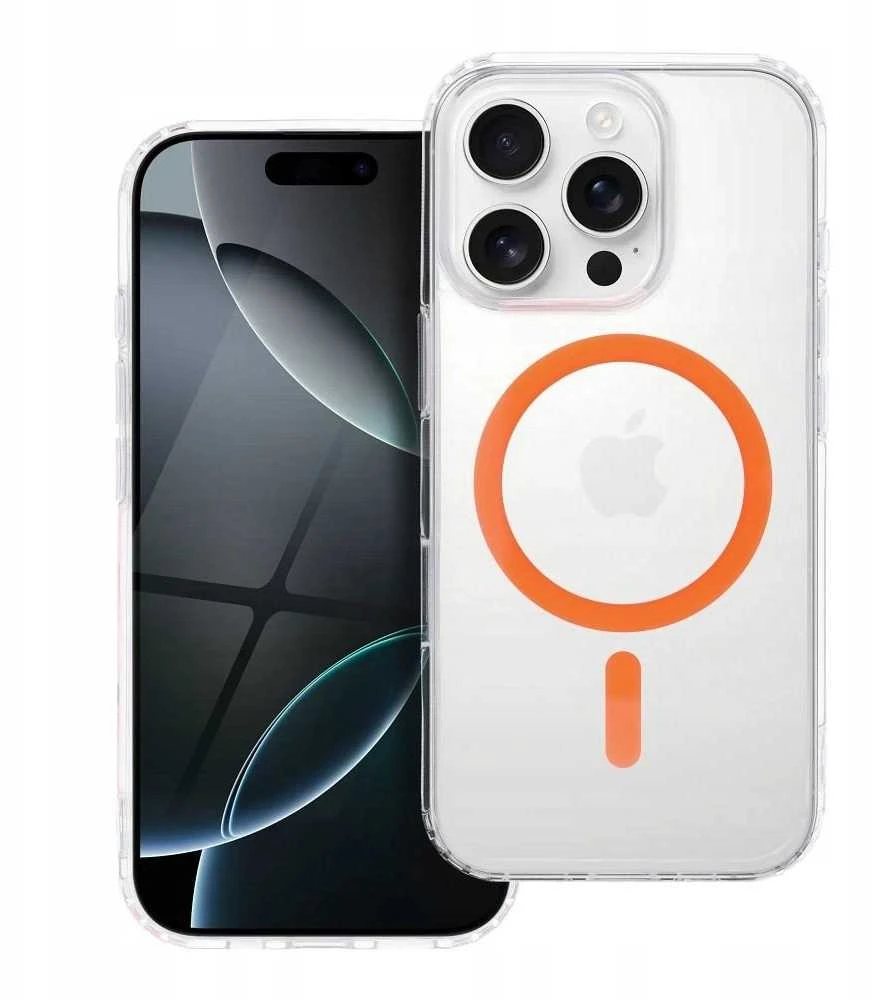 Oem Drop Glue Colorful Ring Mag dėklas suderinamas su MagSafe skirtas Samsung Galaxy A56 oranžinės spalvos