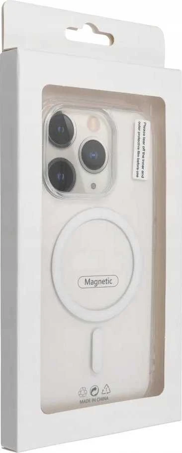 OEM dėklas, skirtas „iPhone 11“ lašeliniam klijui, spalvingas žiedinis Mag dangtelis, suderinamas su „MagSafe“ baltais
