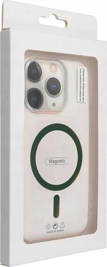OEM dėklas, skirtas iPhone 15, „Drop Glue“ spalvotas žiedinis MagSafe dėklas, tamsiai žalias