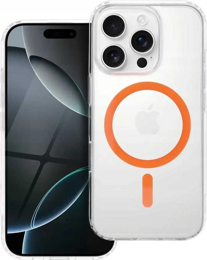 OEM dėklas, skirtas iPhone 16 PRO MAX, „Drop Glue“ spalvotas žiedinis Mag dėklas, suderinamas su „MagSafe“ oranžinis