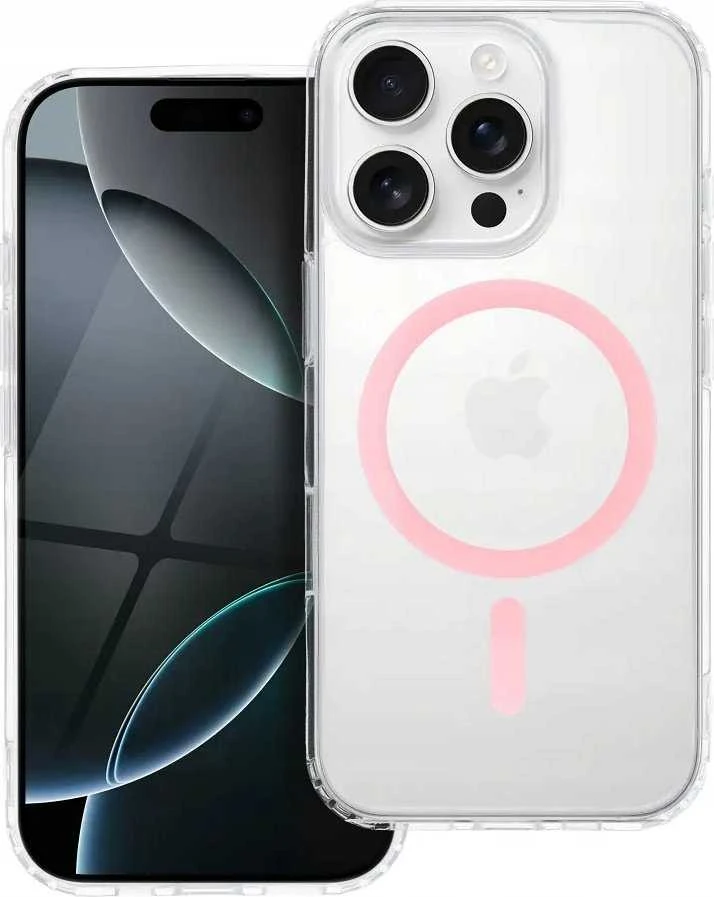 OEM dėklas, skirtas „iPhone 12 PRO MAX“, „Drop Glue“, spalvingas žiedinis „MagSafe“ dėklas, suderinamas su „MagSafe“, rožinis