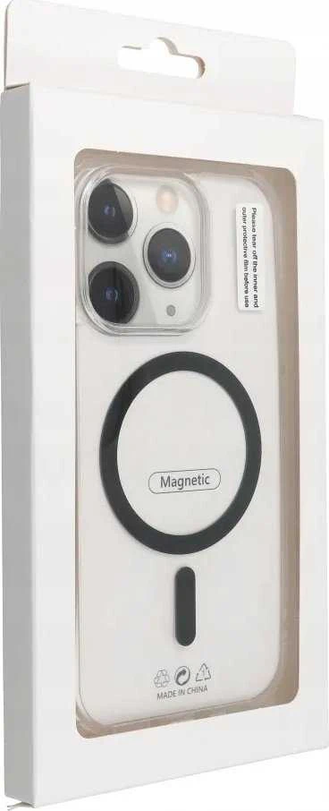 OEM dėklas, skirtas iPhone 12 / 12 PRO, „Drop Glue“ spalvotas žiedinis Mag dėklas, suderinamas su „MagSafe“ juodas