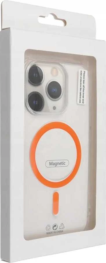 Oem Drop Glue Colorful Ring Mag dėklas suderinamas su MagSafe skirtas Samsung Galaxy S25 PLUS oranžinės spalvos