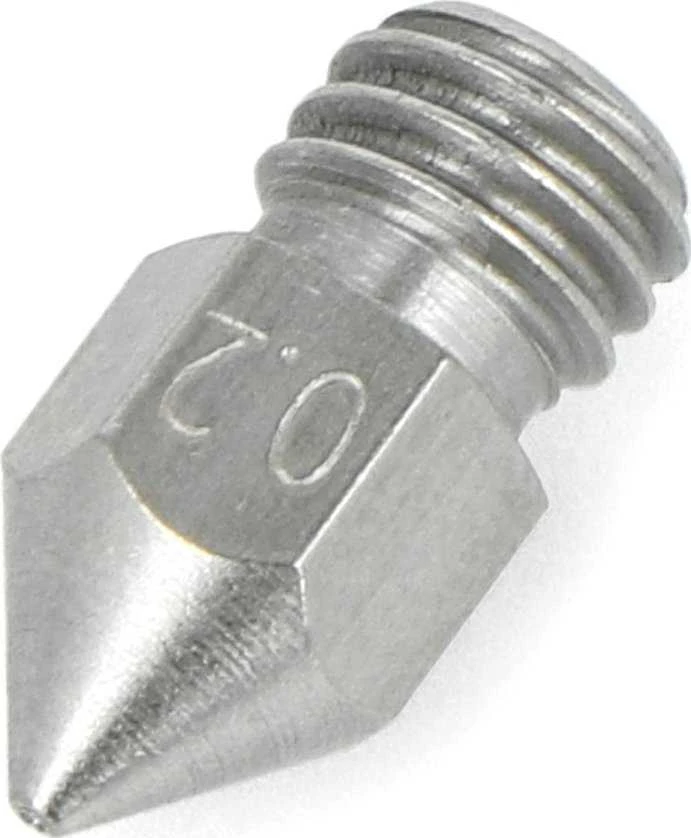 Oem Grūdinto plieno ekstruderio antgalis 0.2mm MK8 1.75mm plastikui