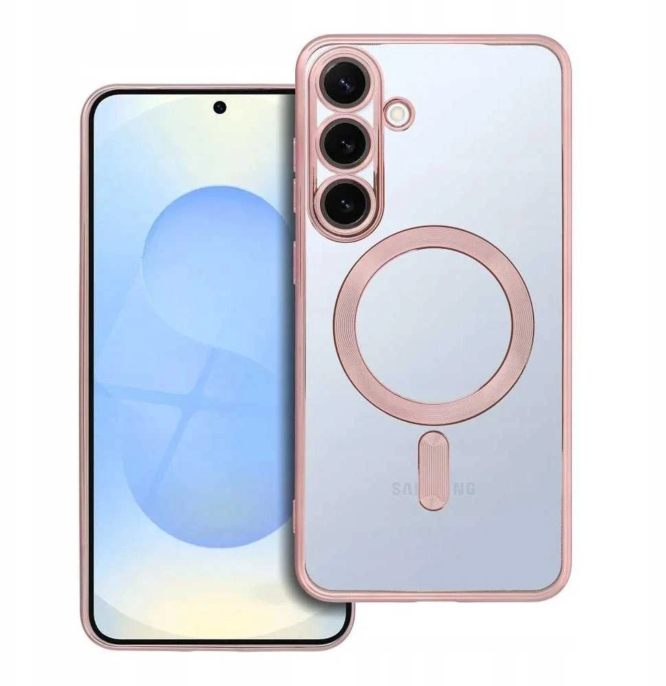 Oem ELECTRO MAG COVER dėklas suderinamas su MagSafe skirtas Samsung Galaxy S25 Plus rose aukso spalvos