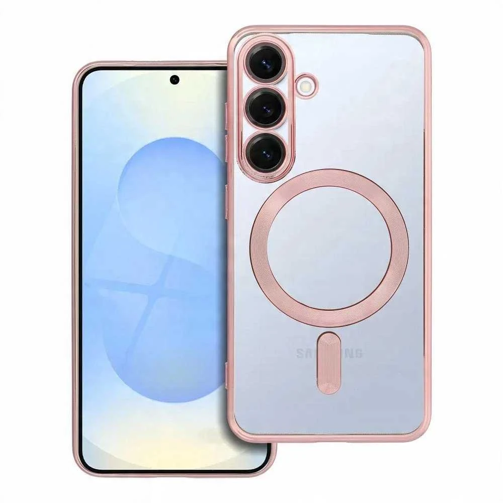 Oem ELECTRO MAG COVER dėklas suderinamas su MagSafe skirtas Samsung Galaxy S25 rose aukso spalvos