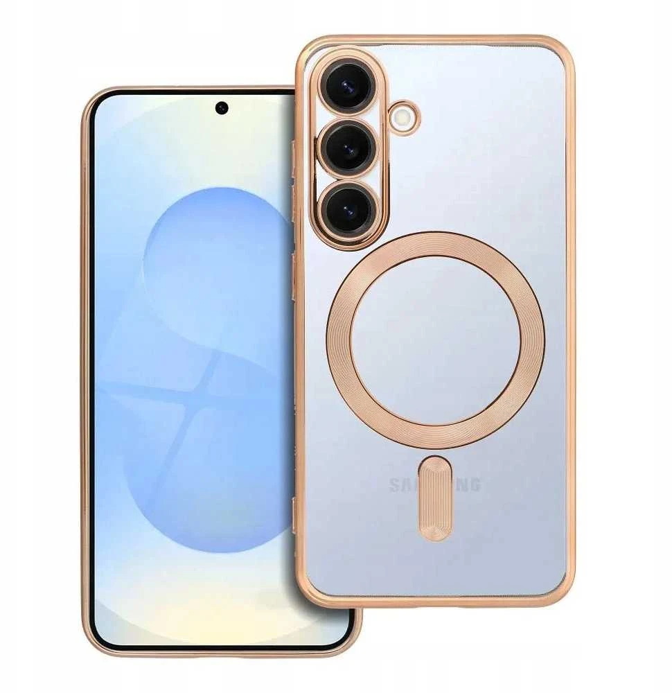 Oem ELECTRO MAG COVER dėklas suderinamas su MagSafe skirtas Samsung Galaxy S25 aukso spalvos