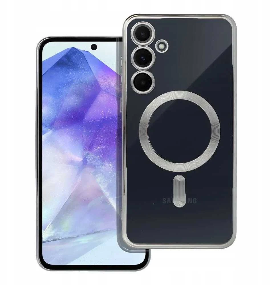 Oem ELECTRO MAG COVER dėklas suderinamas su MagSafe skirtas Samsung Galaxy A55 sidabro spalvos