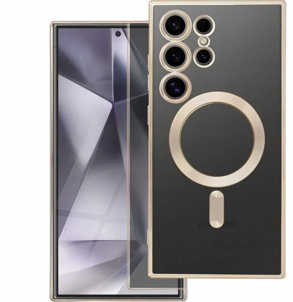 Oem ELECTRO MAG COVER dėklas suderinamas su MagSafe skirtas Samsung Galaxy S25 Ultra aukso spalvos