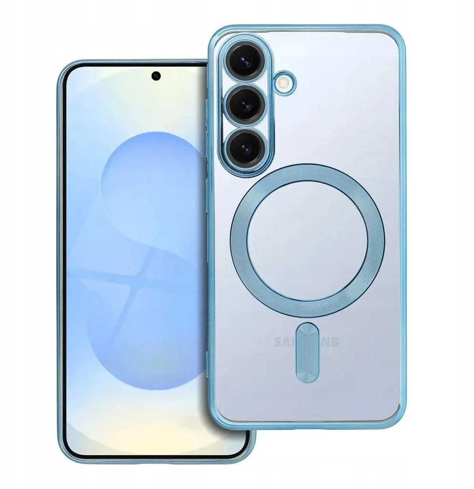 Oem ELECTRO MAG COVER dėklas suderinamas su MagSafe skirtas Samsung Galaxy S25 mėlynos spalvos