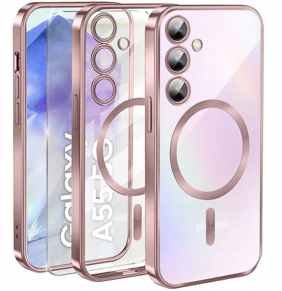 Oem ELECTRO MAG COVER dėklas suderinamas su MagSafe skirtas Samsung Galaxy A55 rose aukso spalvos