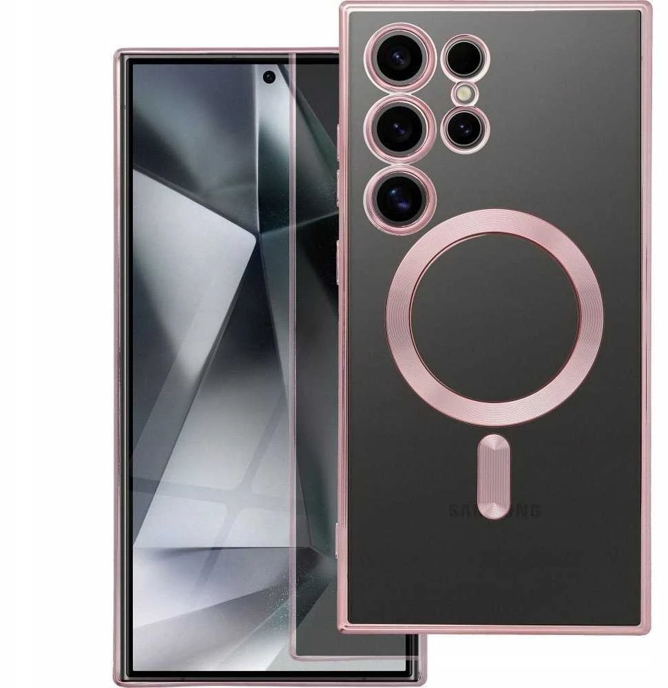 Oem ELECTRO MAG COVER dėklas suderinamas su MagSafe skirtas Samsung Galaxy S25 Ultra rose aukso spalvos