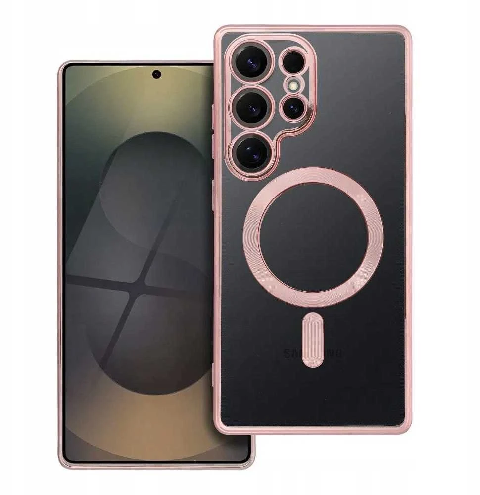 Oem ELECTRO MAG COVER dėklas suderinamas su MagSafe skirtas Samsung Galaxy S25 Ultra rose aukso spalvos