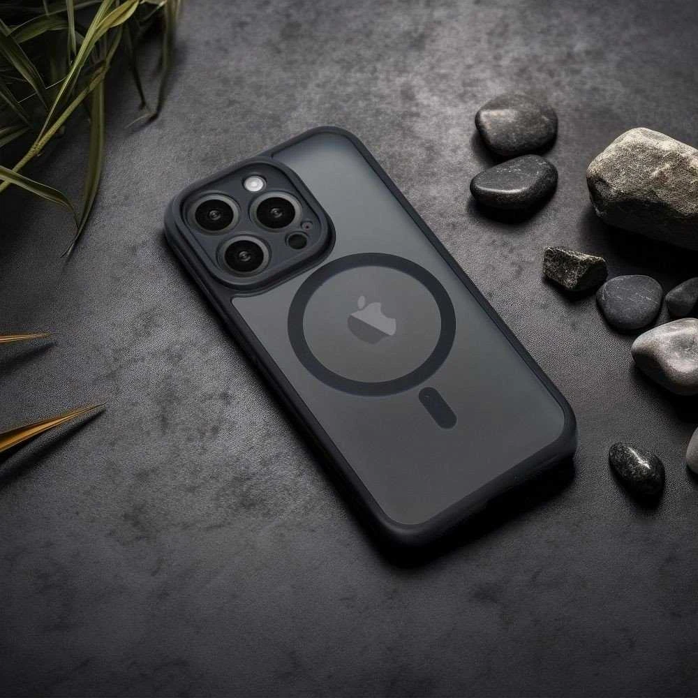 „Oem“ dėklas, skirtas „iPhone 14 PLUS“, visiškai matinis „Mag“ dėklas, suderinamas su „MagSafe“ juodas