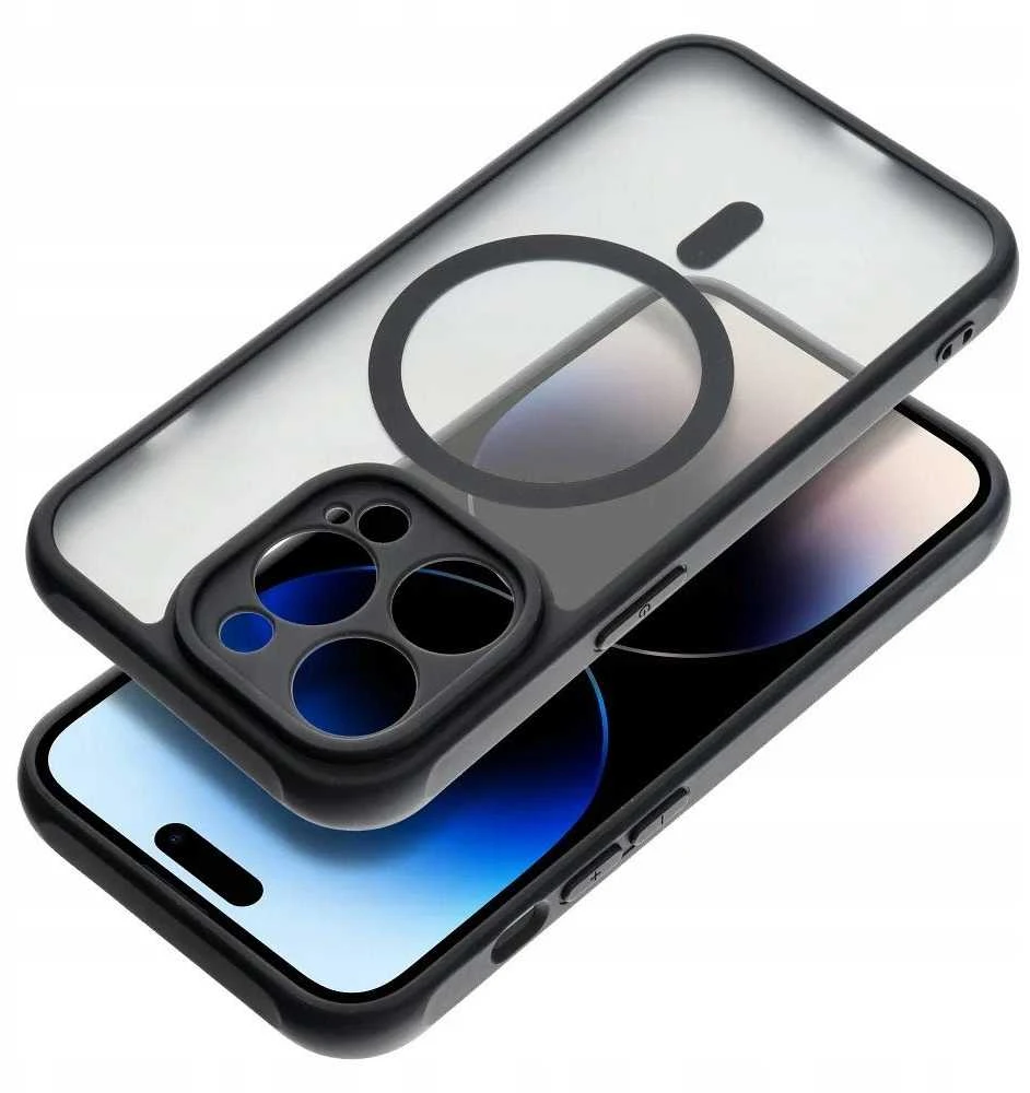 Oem FULL MATTE MAG COVER dėklas suderinamas su MagSafe skirtas Samsung Galaxy S25 EDGE juodos spalvos
