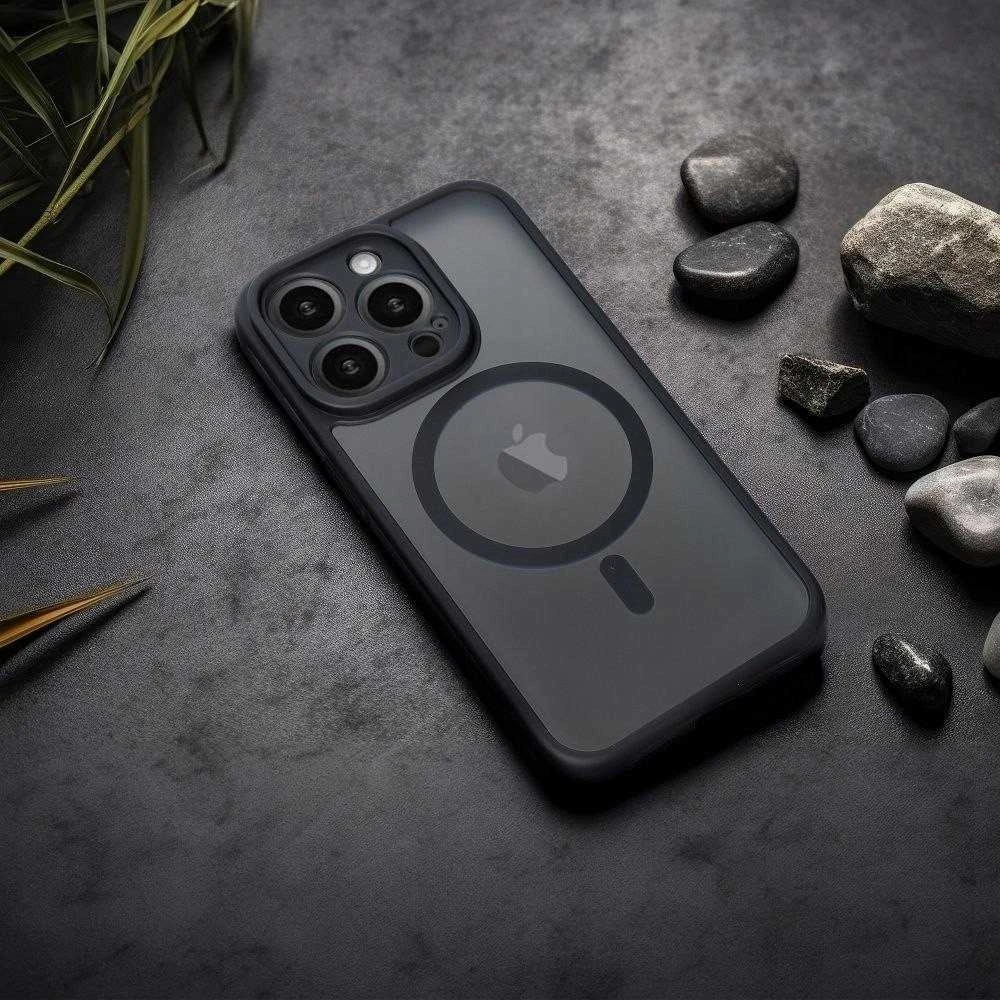 Oem FULL MATTE MAG COVER dėklas suderinamas su MagSafe skirtas Xiaomi Redmi Note 14 4G juodos spalvos