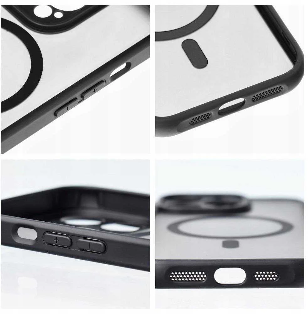 Oem FULL MATTE MAG COVER dėklas suderinamas su MagSafe skirtas Xiaomi Redmi Note 14 4G juodos spalvos