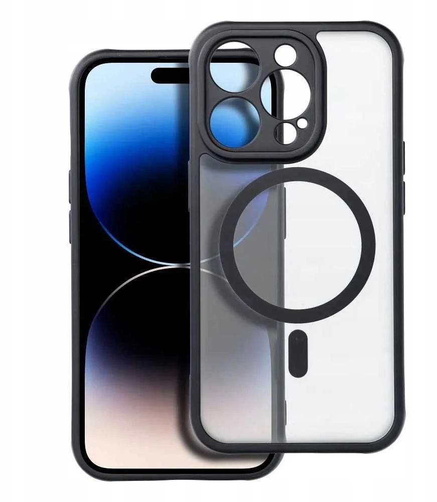 Oem FULL MATTE MAG COVER dėklas suderinamas su MagSafe skirtas Samsung Galaxy S25 EDGE juodos spalvos