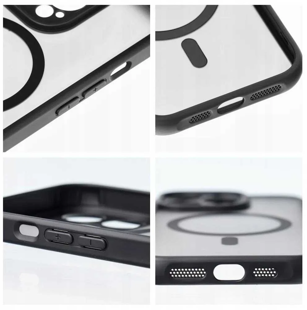 Oem FULL MATTE MAG COVER dėklas suderinamas su MagSafe skirtas Samsung Galaxy S25 EDGE juodos spalvos
