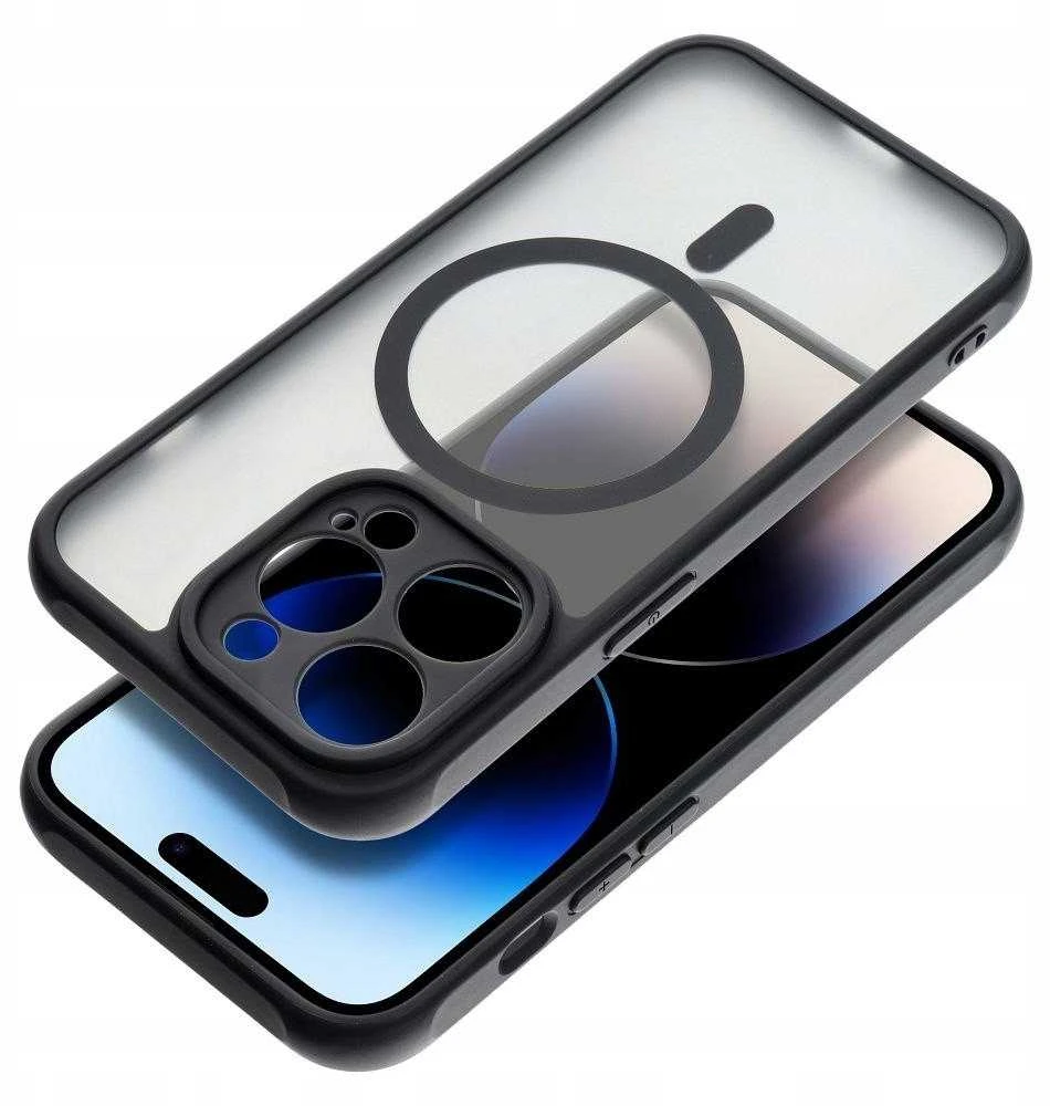 Oem FULL MATTE MAG COVER dėklas suderinamas su MagSafe skirtas Xiaomi Redmi Note 14 4G juodos spalvos