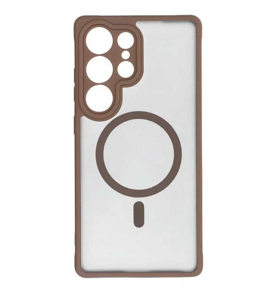 Oem FULL MATTE MAG COVER dėklas suderinamas su MagSafe skirtas Samsung Galaxy S25 Plus rudos spalvos