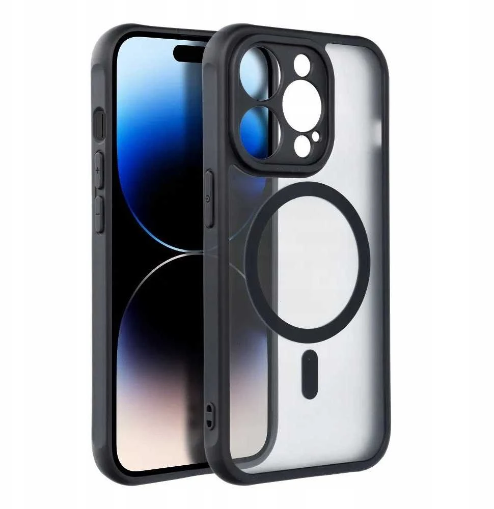 Oem FULL MATTE MAG COVER dėklas suderinamas su MagSafe skirtas Xiaomi Redmi Note 14 4G juodos spalvos