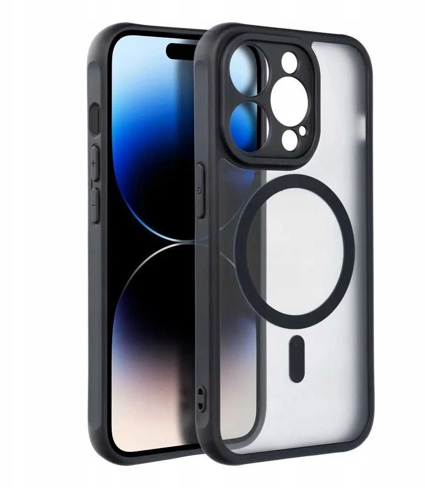 Oem FULL MATTE MAG COVER dėklas suderinamas su MagSafe skirtas Samsung Galaxy S25 EDGE juodos spalvos