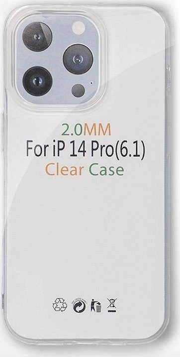 OEM dėklas, skirtas „iPhone 13 PRO“ skaidriam dėklui, 2 mm, permatomas