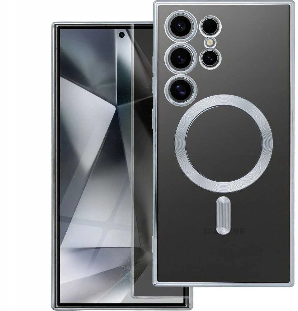 Oem ELECTRO MAG COVER dėklas suderinamas su MagSafe skirtas Samsung Galaxy S25 Edge sidabro spalvos