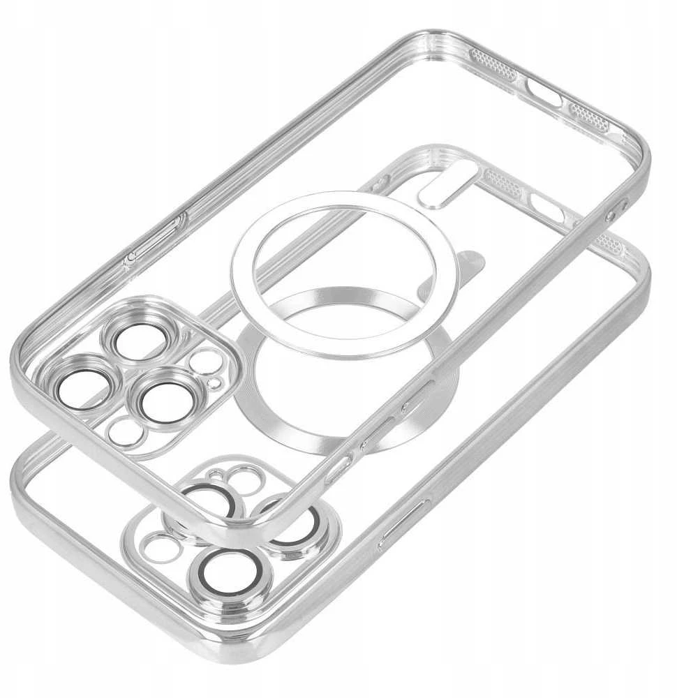Oem ELECTRO MAG COVER dėklas suderinamas su MagSafe skirtas Samsung Galaxy S25 Ultra sidabro spalvos