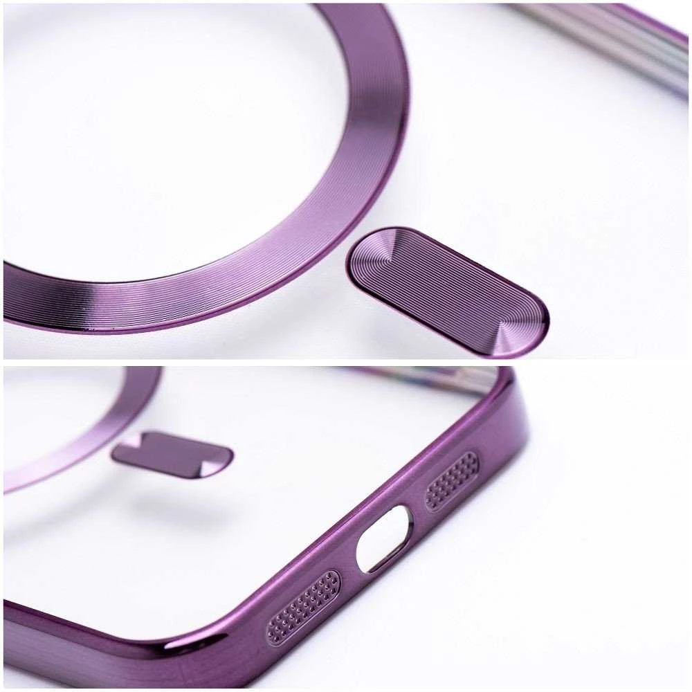 OEM dėklas, skirtas iPhone 11 PRO MAX, Electro Mag dėklas, suderinamas su MagSafe violetine