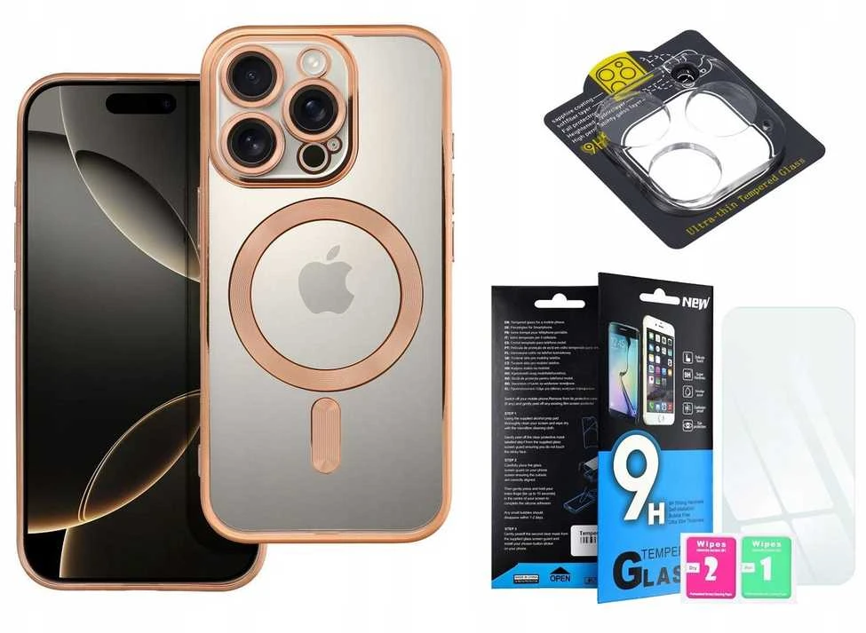 OEM dėklas, skirtas iPhone 16 PRO, Electro Mag dėklas, suderinamas su MagSafe auksiniu dangteliu
