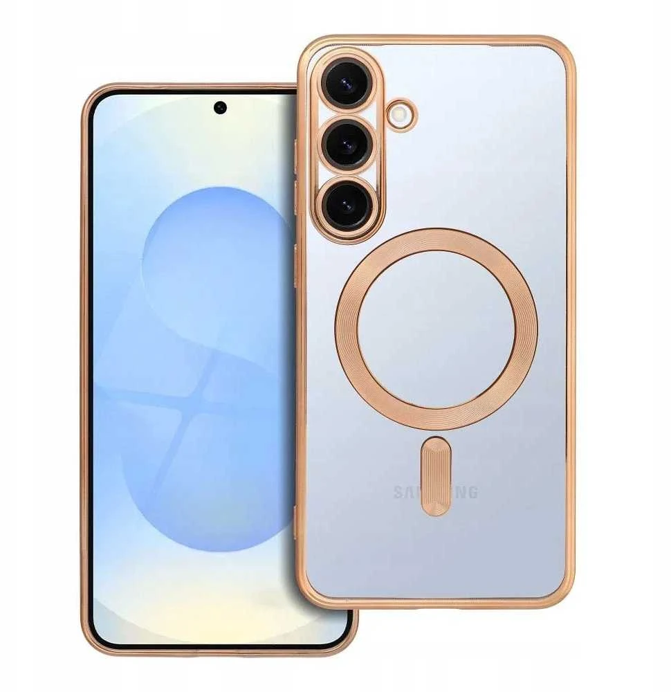 Oem ELECTRO MAG COVER dėklas suderinamas su MagSafe skirtas Samsung Galaxy S25 Plus aukso spalvos